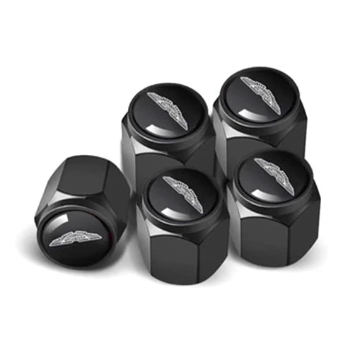 ZjwWEJ 4pcs Car Tire Valve Stem for Aston Martin DBX DB11 DBS Vantage, Air Valve Caps, Tyre Valve Stems, Anti-Theft Tire Valve Cap Replacement, Valve Covers Accessories,Black, normal