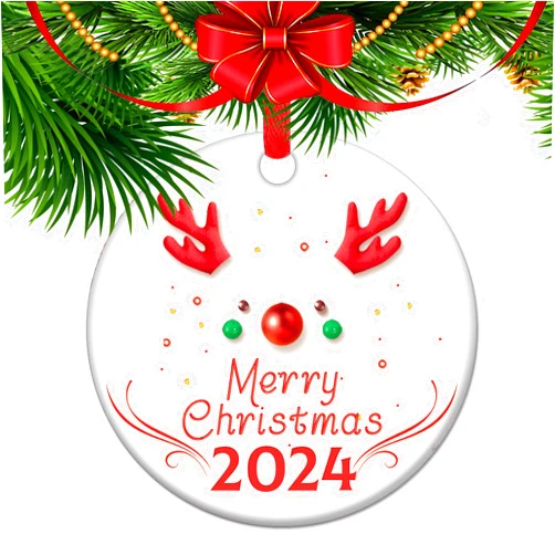 KFARM Antlers Christmas Ornaments 2024, Christmas Newborn Keepsake Gifts for Baby, First Christmas Ornaments for Kids