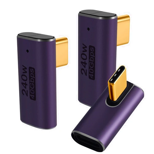 APEXSUN 3pack USB C Adapter Connector Supports Thunderbolt 4/3, USB4/3, PD 240W Fast Charging, 40Gb/s and 8K/60Hz Data Transmission, Compatible with Most USB C Devices.Elbow