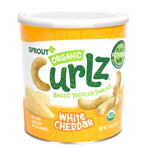Sprout Curlz Baby Snacks 1.48 oz Pack og 6 White Cheddar 1.48 Ounce (Pack of 6)