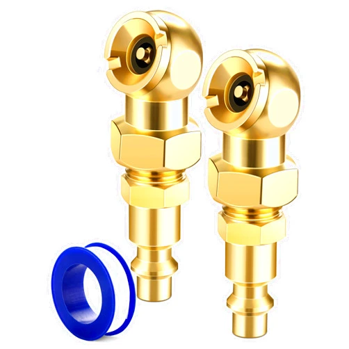 LUMITECO 2-Pack Ball Foot Air Chuck Set, 1/4
