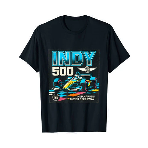 Retro Racing Series Indy 500 Vintage Race Car Art T-Shirt