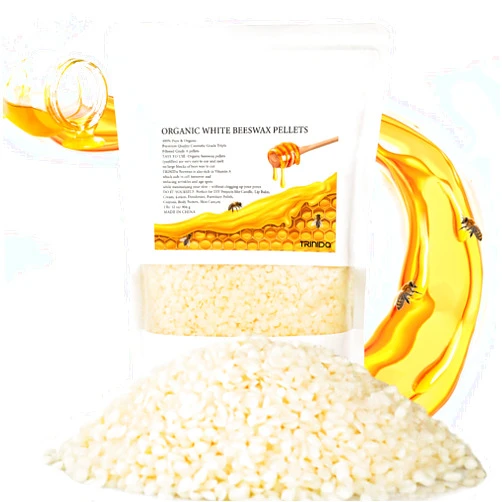 TRINIDa Beeswax Pellets 2LB(32 oz), 100% Organic White Bees Wax for DIY Candles, Beeswax for Candle Making, Skin, Body, Face, and Hair Care, Lotions, DIY Creams, Lip Balm and Soap Making Supplies