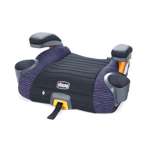Chicco GoFit ClearTex Plus Backless Booster Car Seat, Latch Attachment, Quick-Release Latch Removal, Portable Car Booster Seat for Children at Least 4 Years Old and 40-110 lbs | Confetti/Black