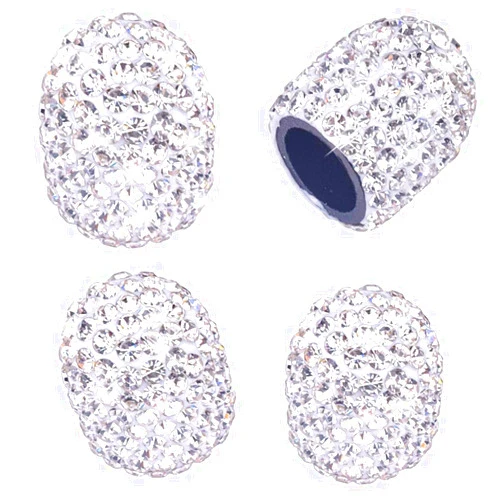 DBlosp Valve Stem Caps, 4 Pack Handmade Crystal Rhinestone Universal Car Tire Valve Caps Chrome,Attractive Dustproof Bling Car Accessories - White