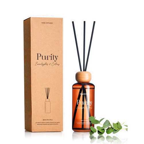 M&SENSE Eucalyptus Citrus Reed Diffuser: 6.3 fl oz Non-Toxic Aroma Set with Sticks, Light & Subtle Fragrance, Long-Lasting Natural Essential Oil Gifts for Bedroom, Shelf Decor & Small Spaces