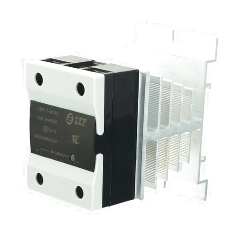 FIYA IIVVERR LSR1-1-340AA 40A AC to AC 90-250VAC to 24-440AC SSR Thermal Compound Solid State Relay + Heat Sink (LSR1-1-340AA 40A CA a CA 90-250 VCA a 24-440 CA SSR Relé de estado sólido de compuesto sólid