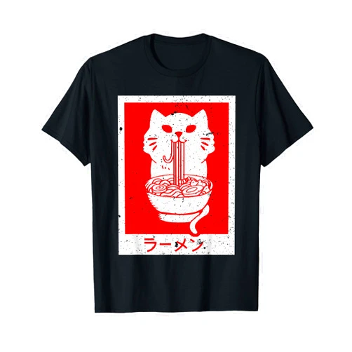 Kawaii Neko Anime Cat Ramen Kawaii Neko Noodles T-Shirt