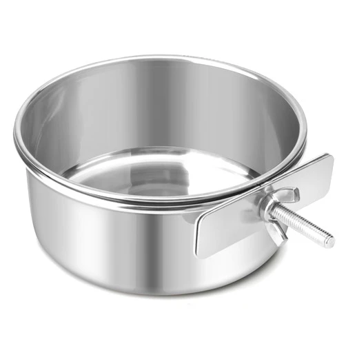 Reshiho Dog Bowl Stainless Steel Pet Hanging Food Water Bowl Cage Feeding Cup Feeder for Dogs Cats Rabbits Birds Small Animal (Medium)