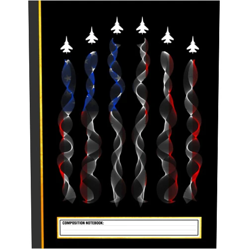 Pilot ABV Fighter Jet American Flag Composition Notebook