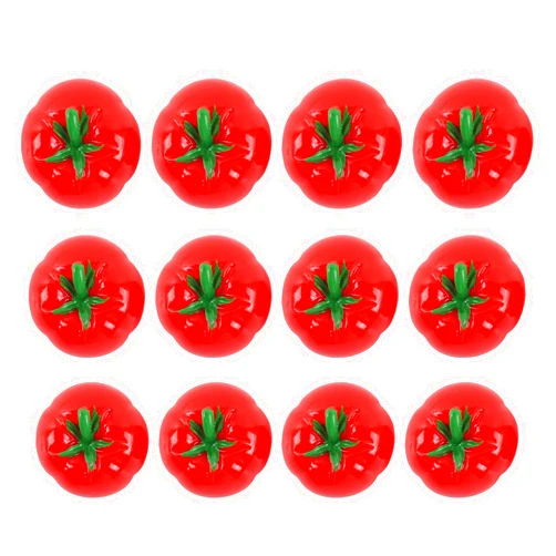 Hdlsina 12pcs Mini Cute Food Tomatoes Fridge Magnets, Refrigerator Magnets Funny Magnetic Decorative for Whiteboard, Locker, Classroom, Office, Kitchen, Cabinet Decor(Tomatoes)
