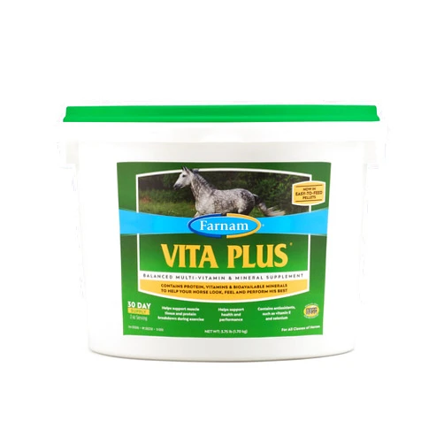 Farnam Vita Plus Balanced Multi-Vitamin & Mineral Horse Supplement, Provides Balanced Nutrition to Support Overall Health and Performance, 3.75 pounds, 30 Day Supply