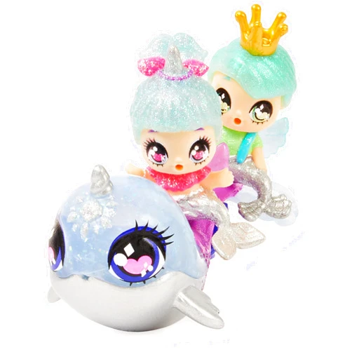 Spin Master HATCHIMALS Pixies Riders, Shimmer Babies Baby Twins with Glider and 4 Accessories (Styles Vary)