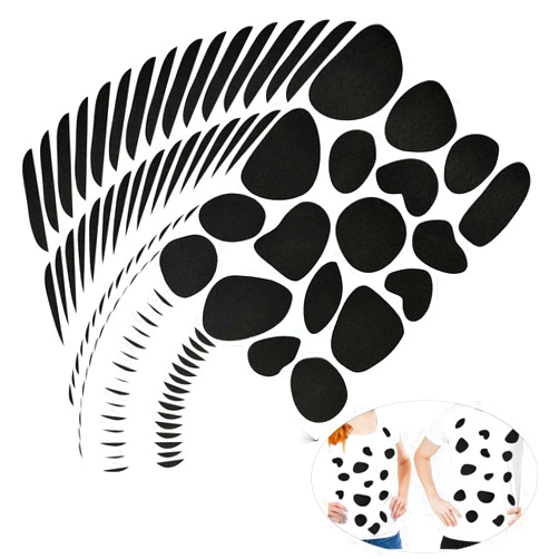 HWSFYES 16 Sheets Dalmatian Felt Spots, Black Adhesive Felt Stickers Dalmatian DIY Spots Stickers Felt Spotty Dog for DIY 101 Dalmatian Projects Costume