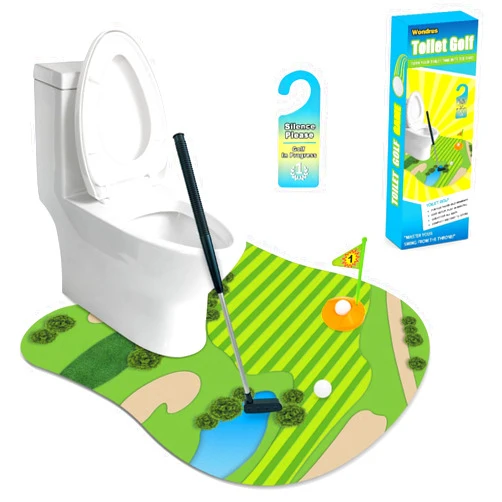 Wondrus Toilet Golf Game - Funny White Elephant Gifts Exchange for Adults - Christmas Secret Santa Gifts, Bathroom Mini Golf Gag Gifts Ideas for Dad, Husband, Boyfriend, Men, Golfer