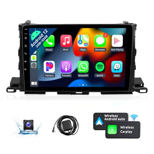 Naifay Android Car Radio for Toyota Highlander 2014-2019 with Wireless Carplay & Android Auto, 2+32G 10.1