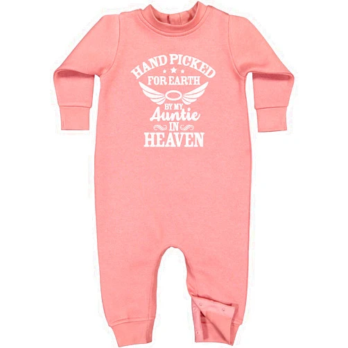 inktastic Handpicked for Earth By My Auntie in Heaven with Baby Fleece Romper
