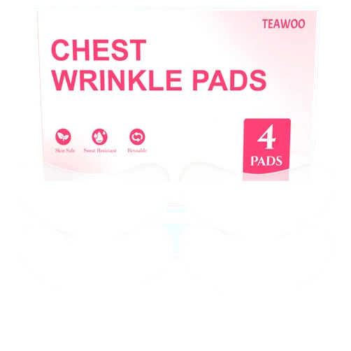 TEAWOO 4 PCS Silicone Chest Wrinkle Pads | Reusable Wrinkle Patches | Overnight Anti-Wrinkle Solution for Youthful Skin | Reusable Anti-Aging Patches for Neck | Hypoallergenic, Long-Lasting