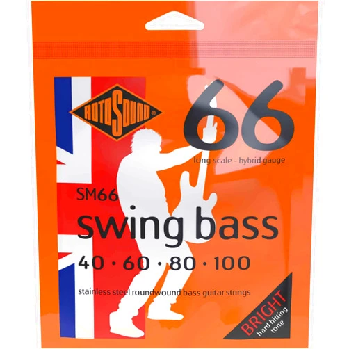 Rotosound SM66 Swing Bass 66 Stainless Steel Hybrid Bass Guitar Strings (40 60 80 100)