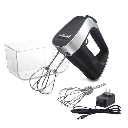 Hamilton Beach Professional Cordless Electric Hand Mixer with Infinite Speed Control, Powerful DC Motor for Effortless Mixing, Quick Recharging, LCD Screen, Whisk, Storage Case, Black (62673)