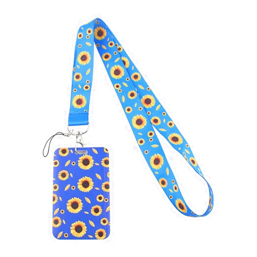 RedDoor_Hill The Sunflower Art Lanyard for Keychain Card ID Holder Key Ring Neck Straps Accessories (Blue)