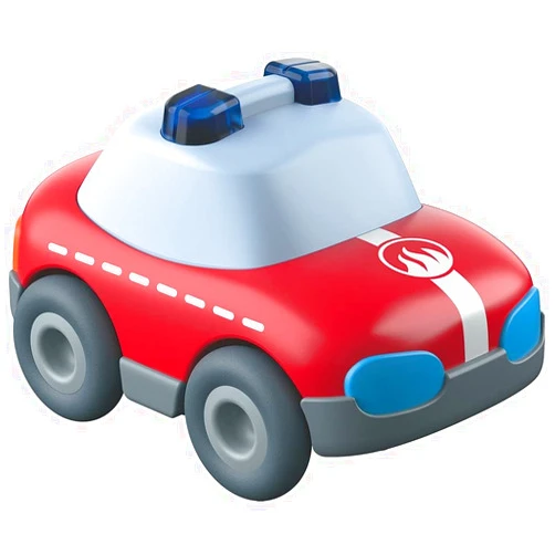 HABA Kullerbu Red Fire Truck Car with Momentum Motor - Can be Enjoyed with or Without The Kullerbu Track System - Ages 2+