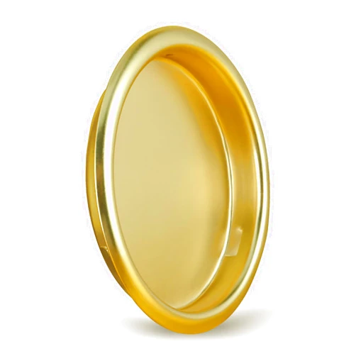 HOMOTEK 1 Pack Closet Door Finger Pull 2-1/8”, Easy Snap in Installation, Brushed Brass Finish, Fits a 5/16”Depth x 2-1/8