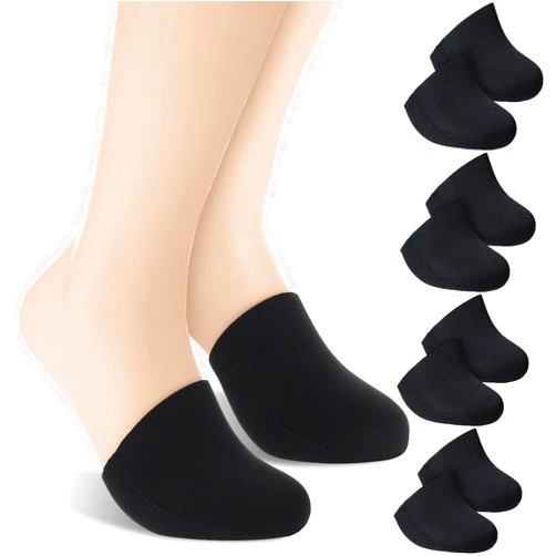 Jeyiour 4 Pairs Neoprene Toe Covers Warmers for Feet Women Black Toe Socks Covers Men Reusable Foot Warmer Socks for Ice Bath Cycling Running Hiking Skiing Outdoor Winter Activities