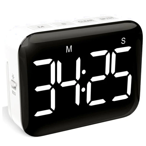 VOCOO Magnetic Kitchen Timer for Cooking with Count Up Countdown, Digital Timer Battery Powered with Large Display, 2 Brightness and Volume Levels for Classroom, Teacher, Kids