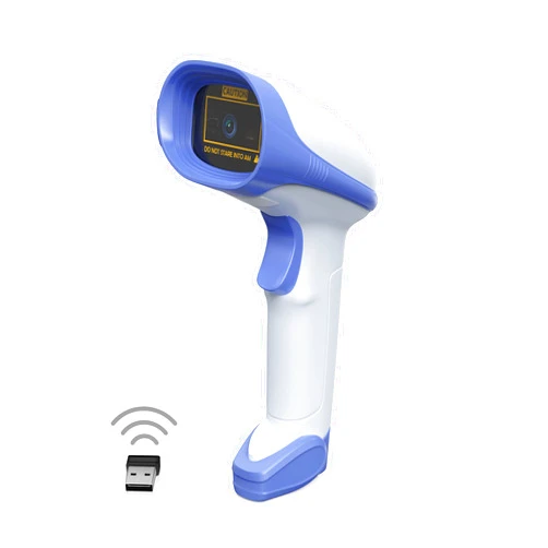 AMBIR BR200 Wireless/USB Barcode Scanner: Supports-1D,2D,PDF417, & QR barcodes. OS: Win, Mac, Linux, Android-White/Blue