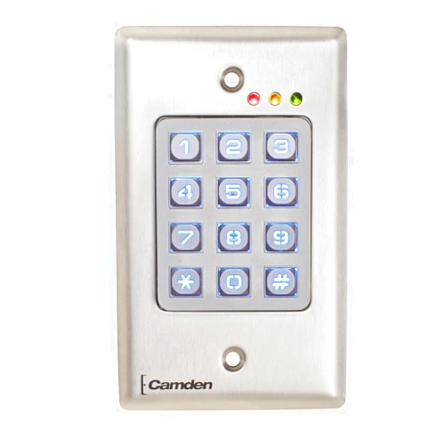 Camden Door Controls Camden CM-120W-V2 Outdoor, vandal resistant, metal backlit keypad, 999 users, 12/24V AC/DC