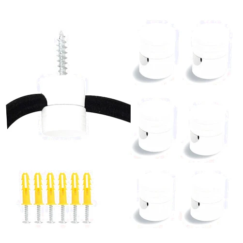 GVOREE Swag Hook for Chandelier Ceiling Lights Cable, Lamp Hook for Hanging Pendant Lighting Fixture,6 Pack White Modern Swag Hooks for Ceiling Hanging