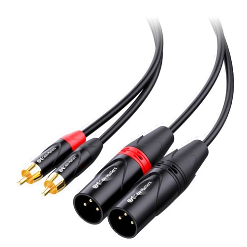 Cable Matters Dual RCA to XLR Unbalanced Interconnect Cable 6 ft, 2 RCA to XLR Male Cable (Dual XLR to RCA Cable) - 6 Feet