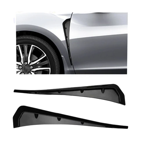 JOYCOURT 2PCS Car ABS Fenders Side Vents Decoration Strip, Auto Exterior Accessories, Air Flow Intake Hole Grille, Side Fenders Vent Decoration Strip, Side Fenders Vent Cover Trim (Black)