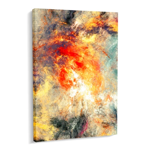 P&L ART. Large Modern Abstract Canvas Wall Art Red Orange Sunset Cloud Print Contemporary Home Decor Vibrant Textured Painting for Living Room Bedroom Office Apartment 4 Sizes Ready to Hang