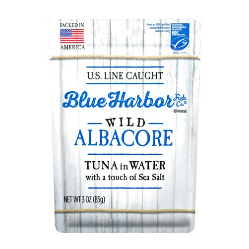 Blue Harbor Fish Co. Wild Albacore Tuna in Water with Sea Salt - 3 oz Pouch (Pack of 12)