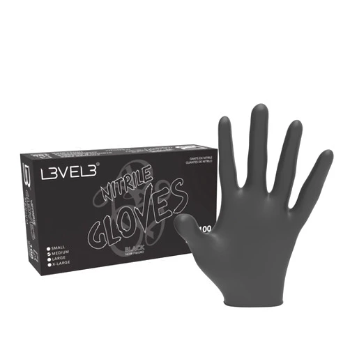 L3 Level 3 Nitrile Gloves - Professional Heavy Duty Disposable Gloves - Latex Free - Fits Snug - Box of 100