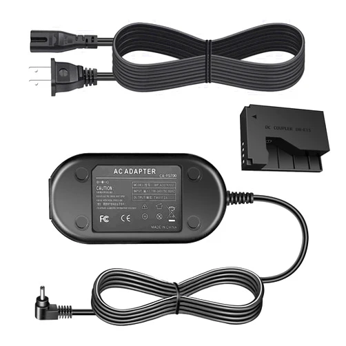 Partstec TKDY ACK-E15 AC Power Adapter LP-E12 Dummy Battery DR-E15 DC Coupler Charger Kit for Canon EOS Rebel SL1, 100D DSLR, Kiss X7, PowerShot SX70 HS Cameras.