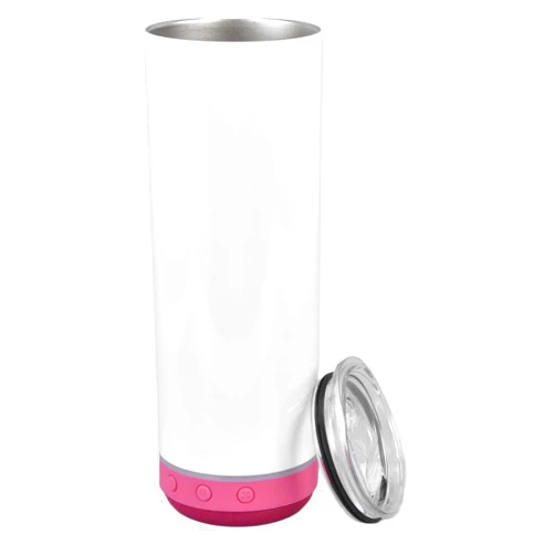 AYNEFY DetachableMusic Insulated Bottle, Stainless Steel Speaker Cup LED Flash Vacuum Double Wall 6 Hours Hot12 Hours Cold Car Cup Holder English Manual 120 Min (Rose