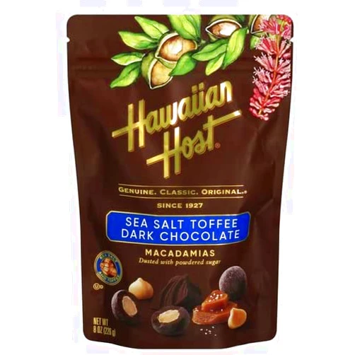 Hawaiian Host Chocolate 8 ounce (226g) (Sea Salt Toffee Dark Chocolate)