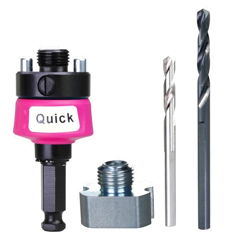 Wowsupm Hole Saw Quick Change Mandrel 7/16 Inch Shank New Hole Saw Large Arbor Heavy Duty Fit 9/16 to 10 Inch Hole Saw Cutter with Pilot Drill Bits