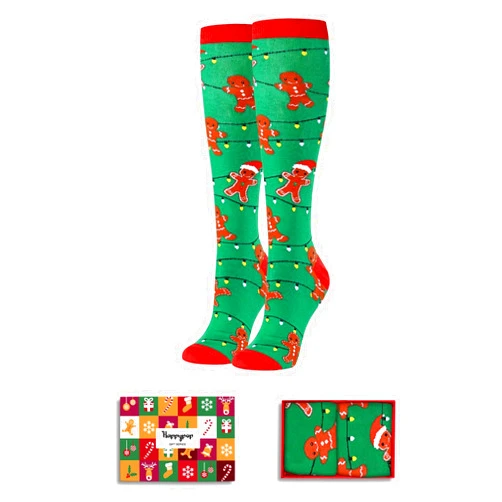 HAPPYPOP Funny Novelty Crazy Socks for Women Teen Girls, Christmas Holiday Gifts Gingerbread Bee Socks