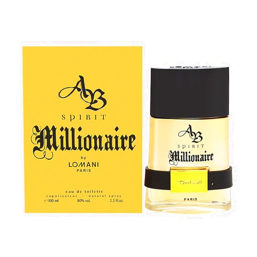 Lomani Ab Spirit Millionaire Eau De Toilette Spray for Men, Gold , 3.3 Ounce