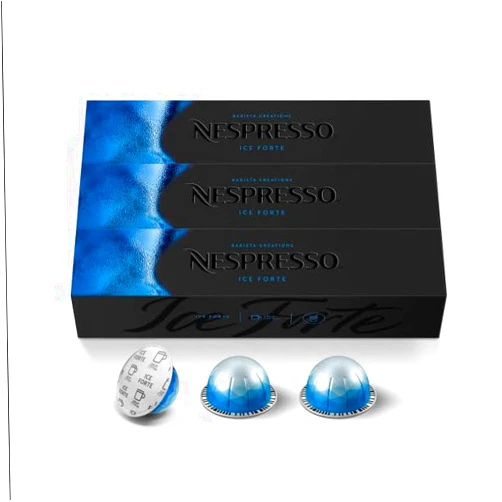 Nespresso Capsules Vertuo, Ice Forte, 30-Count Coffee Pods, Brews 7.8 oz.