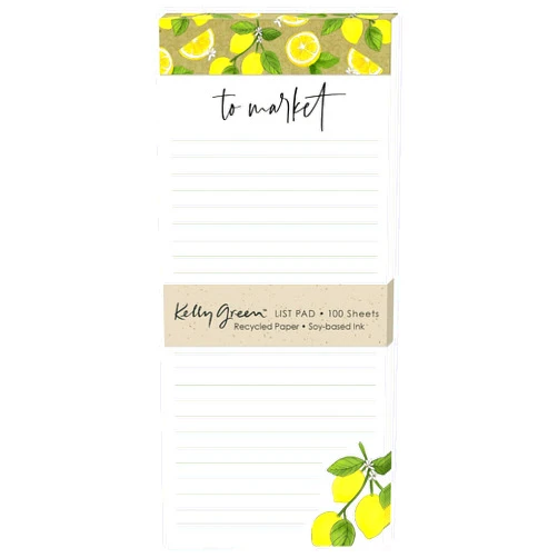Punch Studio Kelly Green Orchard Lemons Magnetic Listpad (47011)