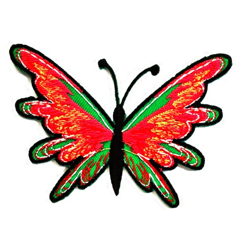 NiPitShop Butterfly Dragonfly Patch Nipitshop Patches Application Butterfly Insect Color Red Green Beautiful Wildlife Cartoon Kids Fabric Applique Sew on Patches Embroidered Patch DIY for Clothings Jeans Skirt Vests Scarf Hat