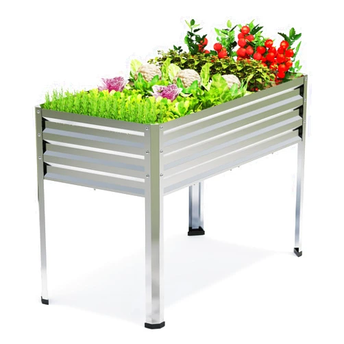 FOYUEE Galvanized Raised Garden Bed with Legs Outdoor Elevated Planter Box Stand Up Metal Flower Beds for Patio Vegetable Herb