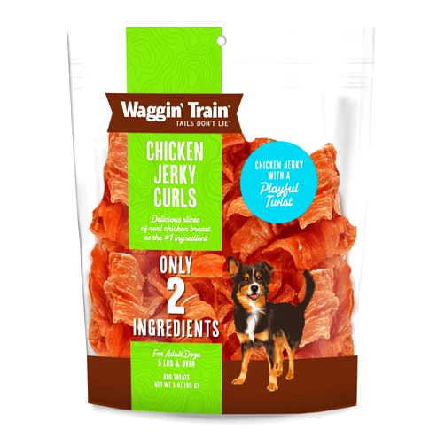 Waggin' Train Limited Ingredient, Grain Free Dog Jerky Treat, Chicken Jerky Curls - (6 Count) 3 oz. Pouch