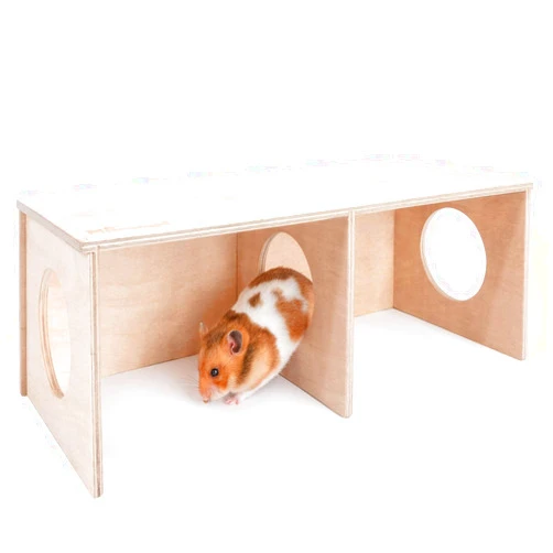 Niteangel Hamster Secret Peep Shed 2-Chamber Hideout & Tunnel Exploring Toys (Large - for Syrian Hamster)