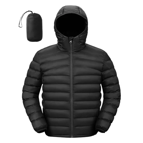 TBMPOY Men's Lightweight Packable Puffer Jackets Hooded Winter Coat Warm Water-Resistant for Travel Casual Hiking Ski